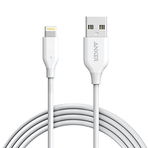 Anker PowerLine 6ft Lightning Cable, MFi Certified for iPhone X / 8 / 8 Plus / 7 / 7 Plus / 6 / 6 Plus / 5 / 5S (White)