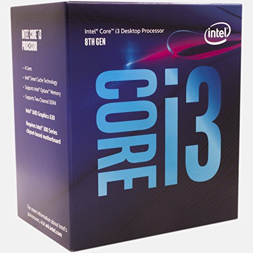 Intel Core i3-8100 Desktop Processor 4 Cores up to 3.6 GHz Turbo Unlocked LGA1151 300 Series 95W