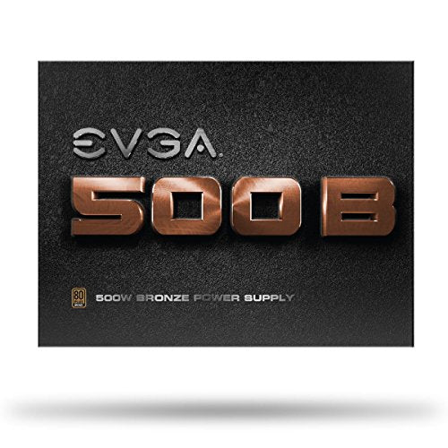 EVGA 500 B1, 80+ BRONZE 500W Power Supply, 3 Year Warranty, Includes FREE Power On Self Tester 100-B1-0500-KR