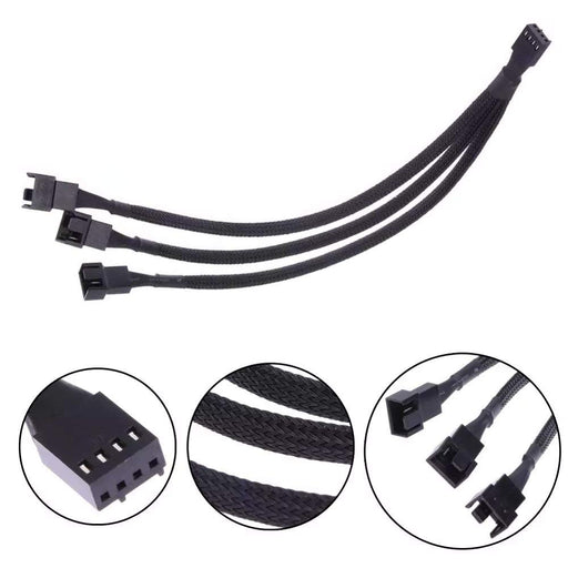 PWM Fan Splitter Adapter Cable Sleeved Braided Y Splitter