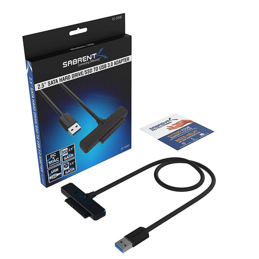 Sabrent USB 3.0 to SSD / 2.5-Inch SATA Hard Drive Adapter [Optimized for SSD, Support UASP SATA III] (EC-SSHD)