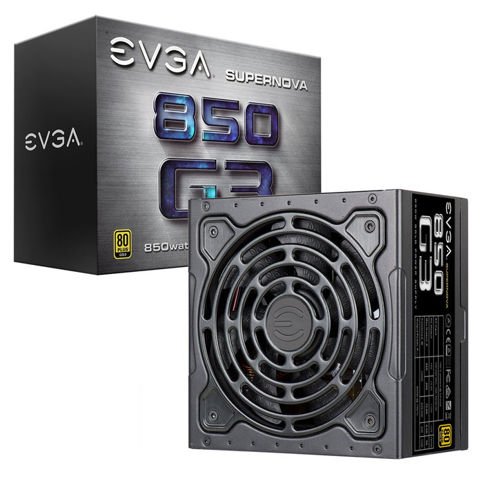 EVGA Supernova 850 G3, 80 Plus Gold 850W, Fully Modular, Eco Mode with New HDB Fan, 10 Year Warranty, Includes Power ON Self Tester, Compact 150mm Size, Power Supply 220-G3-0850-X1