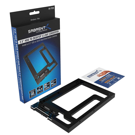 Sabrent 2.5” SSD & SATA Hard Drive to Desktop 3.5” SATA Bay Converter Mounting Kit (BK-PCBS)
