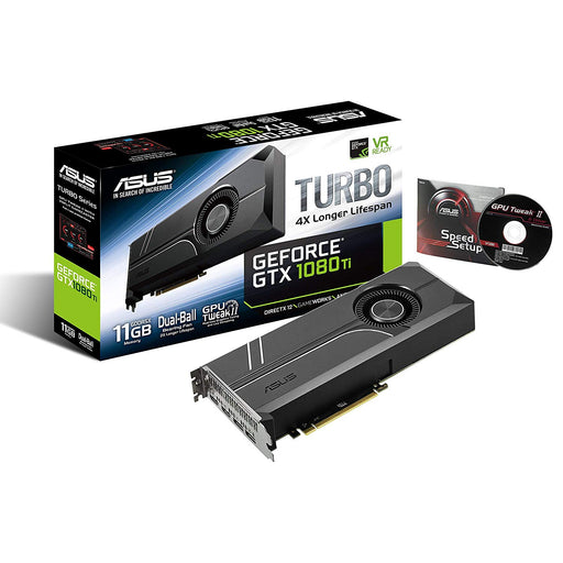 ASUS GeForce GTX 1080 TI 11GB Turbo Edition VR Ready 5K HD Gaming HDMI DisplayPort PC GDDR5X Graphics Card TURBO-GTX1080TI-11G (Renewed)