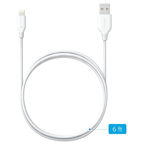 Anker PowerLine 6ft Lightning Cable, MFi Certified for iPhone X / 8 / 8 Plus / 7 / 7 Plus / 6 / 6 Plus / 5 / 5S (White)