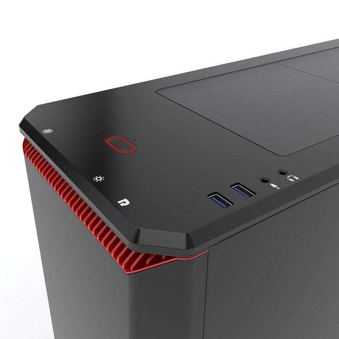 Phanteks Eclipse P400S Silent Edition with Tempered Glass, Black/Red Cases