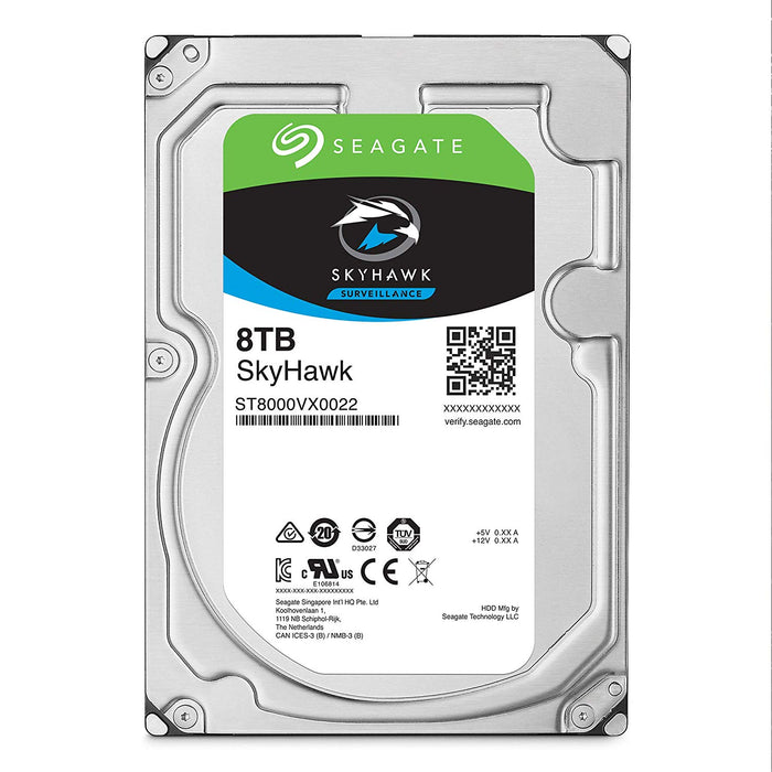 Seagate Skyhawk 8TB Surveillance Internal Hard Drive HDD - 3.5 Inch SATA 6GB/s 256MB Cache for DVR NVR Security Camera System with Drive Health Management - Frustration Free Packaging (T8000VX0022)