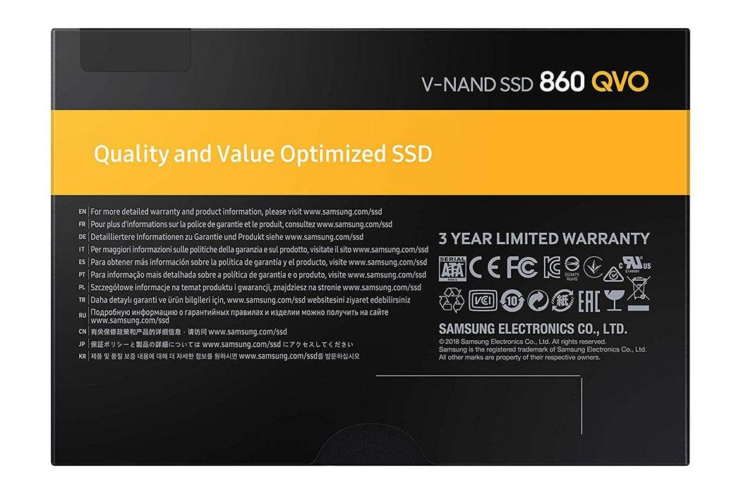 Samsung SSD 860 QVO 1TB 2.5 Inch SATA III Internal SSD (MZ-76Q1T0B/AM), Gray