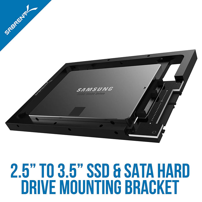 Sabrent 2.5” SSD & SATA Hard Drive to Desktop 3.5” SATA Bay Converter Mounting Kit (BK-PCBS)