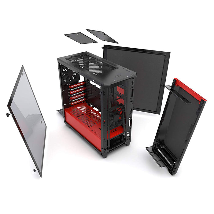 Phanteks Eclipse P400S Silent Edition with Tempered Glass, Black/Red Cases