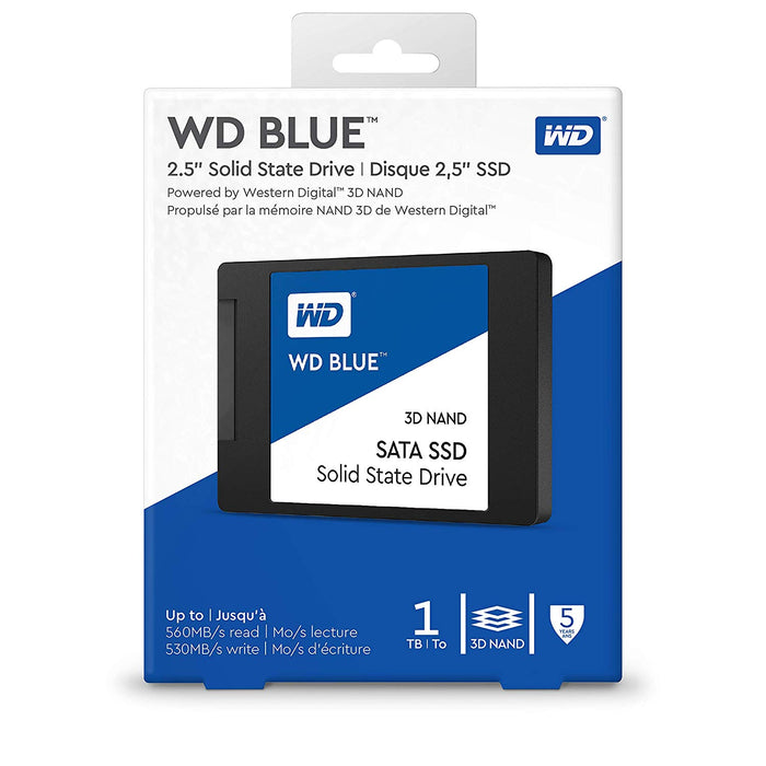 WD Blue 3D NAND 1TB PC SSD - SATA III 6 Gb/s, 2.5"/7mm - WDS100T2B0A