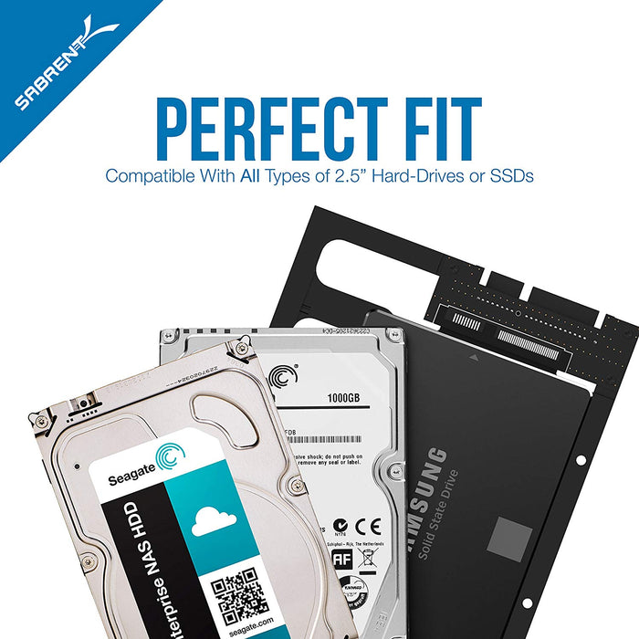 Sabrent 2.5” SSD & SATA Hard Drive to Desktop 3.5” SATA Bay Converter Mounting Kit (BK-PCBS)