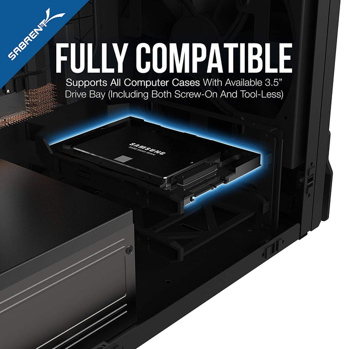 Sabrent 2.5” SSD & SATA Hard Drive to Desktop 3.5” SATA Bay Converter Mounting Kit (BK-PCBS)